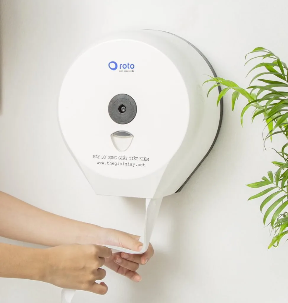 Hộp đựng giấy vệ sinh cuộn lớn Roto nhựa ABS gắn tường