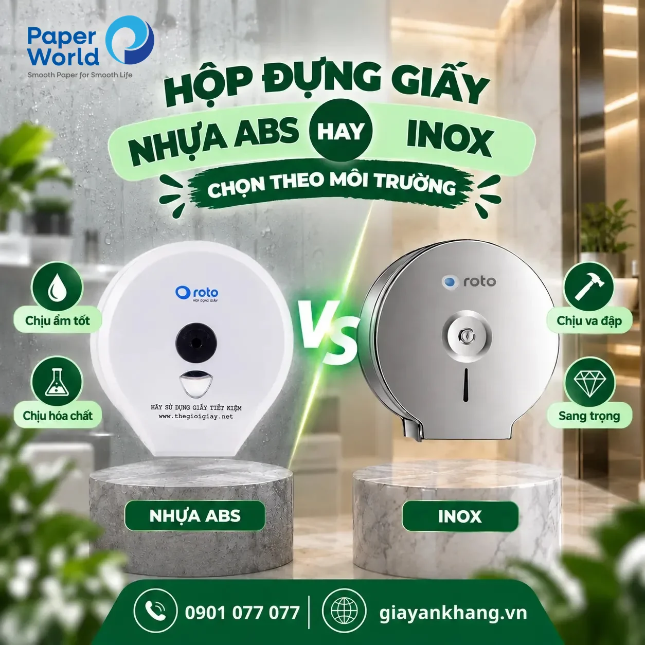 Hộp Đựng Giấy Nhựa ABS Hay Inox: Đâu Là Lựa Chọn Phù Hợp?