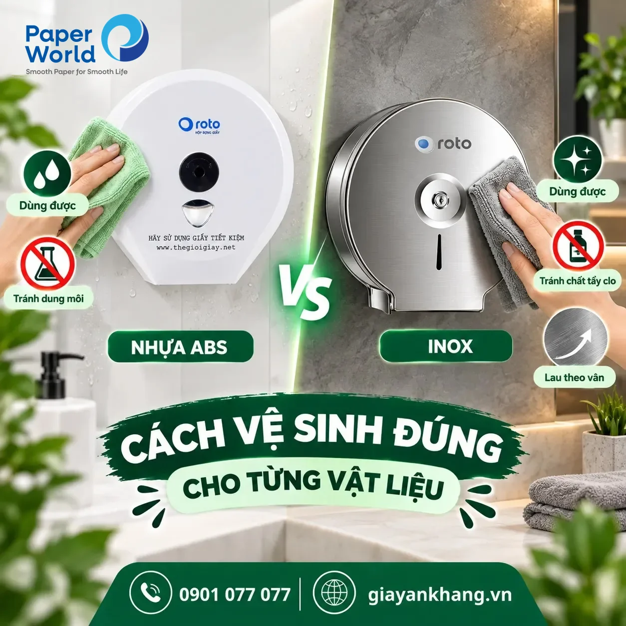 Hộp Đựng Giấy Nhựa ABS Hay Inox: Đâu Là Lựa Chọn Phù Hợp?