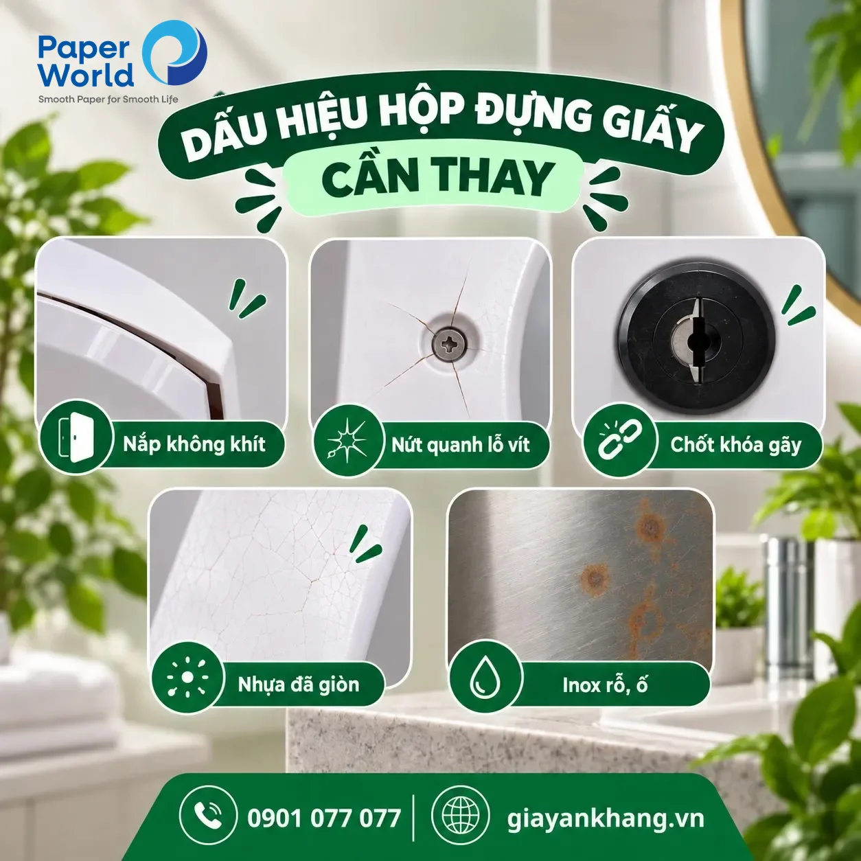 Vì Sao Nên Vệ Sinh Hộp Đựng Giấy Cuộn Lớn Mỗi Lần Thay Cuộn?