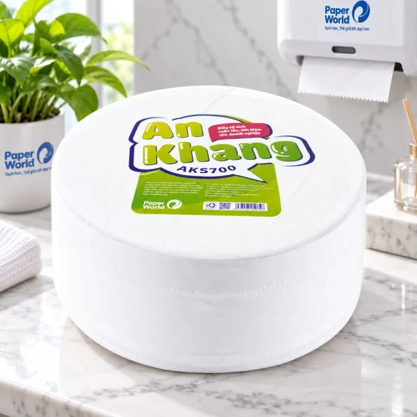 Giấy vệ sinh cuộn lớn An Khang Soft700