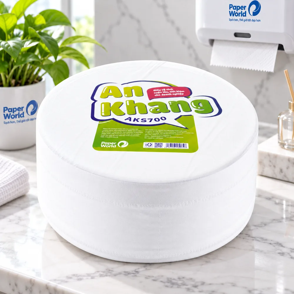 Giấy vệ sinh cuộn lớn An Khang Soft700