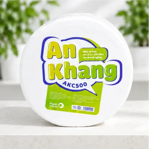 Giấy vệ sinh cuộn lớn An Khang Caro500