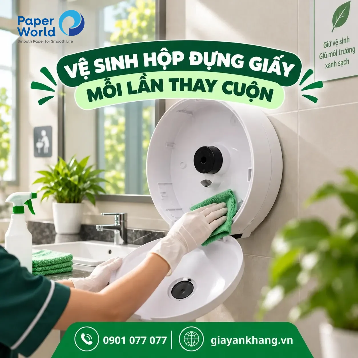 Vì Sao Nên Vệ Sinh Hộp Đựng Giấy Cuộn Lớn Mỗi Lần Thay Cuộn?