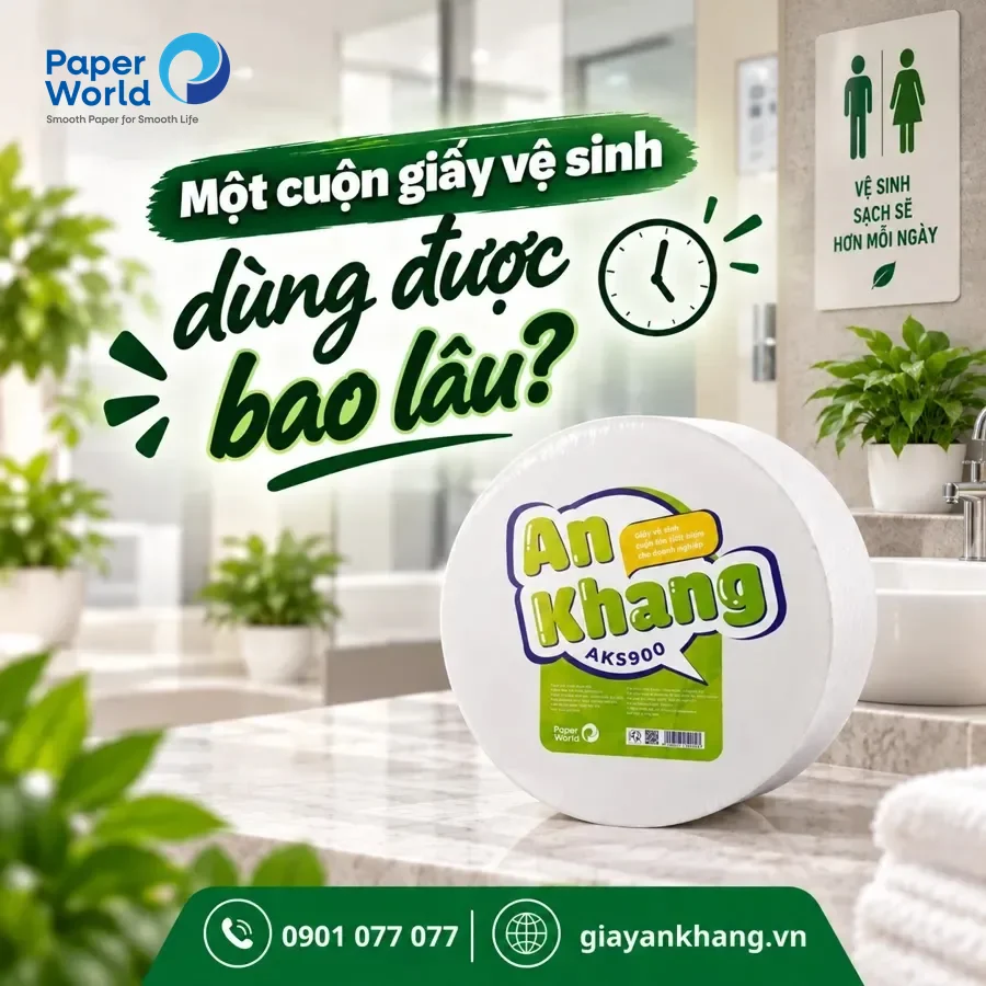 Một cuộn giấy vệ sinh cuộn lớn dùng được bao lâu Một cuộn giấy vệ sinh cuộn lớn dùng được bao lâu